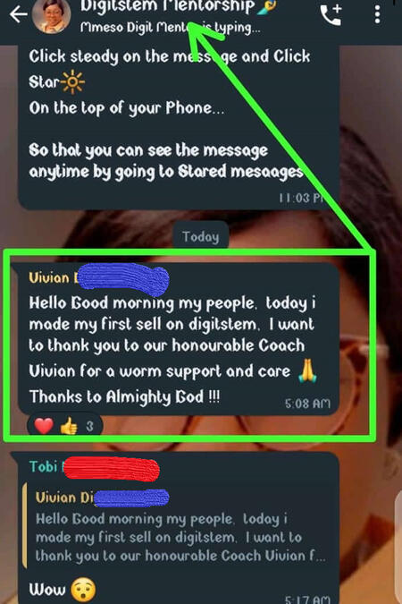 My Student's Testimonial